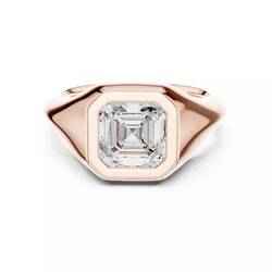 Solitaire Bezel Set Asscher Taper Shank Wedding Ring File Video