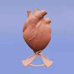 STL heart-shaped vase decorative element