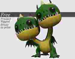 Two-Headed Dragon Funko Style Poseable 3D Print Model