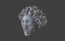 veiled masked male face ring