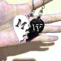 LOVE Couple Alphabet Keychain Pendant Complete Initials A-Z