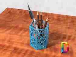 pen holder voronoi hex
