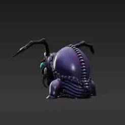 Aggressive Insectoid Head V2 - Dark Chitin-like Action Figure Replacement - Elongated Predatory Design 3D Model