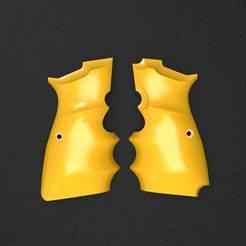 Browning Hi-Power MK I/II/III & Springfield SA-35 Style Finger Groove Ergonomic Grip STL – Prop / Airsoft / Cosplay Handle
