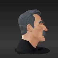 Classic Cartoon Detective Headsculpt - Mustachioed Police Chief Custom Model