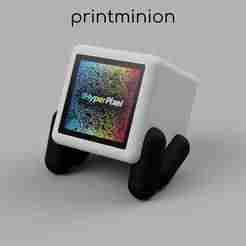 Desktop case (sitting) for pimoroni HyperPixel 4.0 Square Touch and raspberry pi (zero, 3 A+)