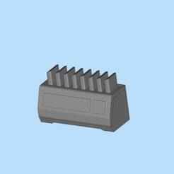Digital model of city exterior street scene with desktop power bank