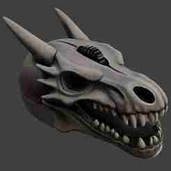 DracoSkull STL Edition – Fantasy Dragon Skull Mouse Shell (Single-Mesh 3D Model)