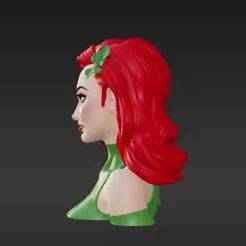 Female Action Figure Headsculpt - Realistic Red Hair with Botanical Accents (6-7 Inch Scale)
