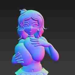 Figure anime girl grabbing her tits