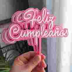 HAPPY BIRTHDAY" CAKE TOPPER/CUPCAKE DECORATION