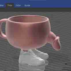 nude shoe penis dick mug cup fucional drink 2 files - with hole without