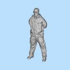 Plainclothes police officer with hands behind his back character scene model