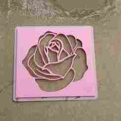 Single rose paint airbrush stencil