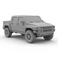 Single STL Hummer H3T - retro car, micro car, street car, ford mustang, formula 1, lowrider, maya car, rolls royce 3D Model