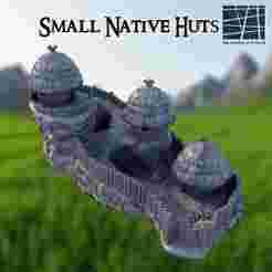 Small Native Huts 28 mm Tabletop Terrain