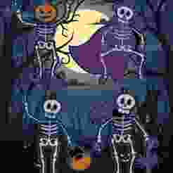 🎃 Spooky Skeleton Halloween Hanging Decorations – 4 Character Set (3D Printable) 👻