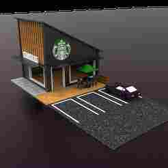 Starbucks Diorama 1:64 Hotwheels