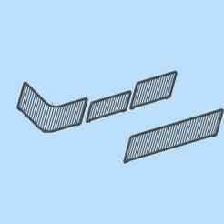 Urban road iron railing 4 forms enclosure scene model