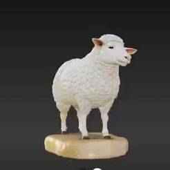 Calm Domesticated Sheep Statue – Detailed Rural Landscape Accent