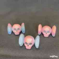 Candy fidget bones skull print in place no support