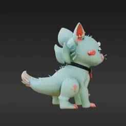 Cute Frankenstein Pet Flexi with Wagging Tail and Stitched Ears