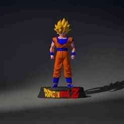 pasa esto a ingles Figura 3D de Goku Super Saiyan – Dragon Ball Z (STL, OBJ, 3MF listo para imprimir en color)
