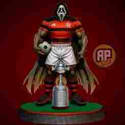 Mascote Flamengo c/ duas máscaras