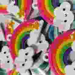 Rainbow keychain - Colors can be embedded.