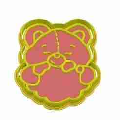 teddy bear head with plaque cutter & stamp
