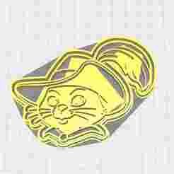 Cutter and stamp Puss in Boots cookie cutter