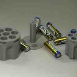 Revolver Cylinder AA and AAA Battery Holder, Battery Display