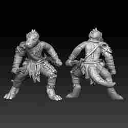 Lizard tribal warrior with daggers