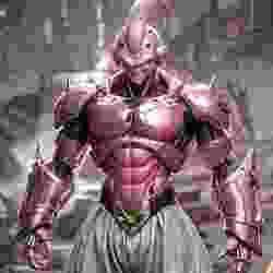 Cosmic Onslaught: Majin Buu's Rosé Steel Exoskeleton