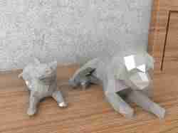 Labrador ve Kedi Hayvanları Lowpoly