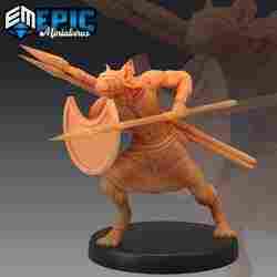 Catfolk Sphynx Spear Warrior / Feline Warrior / Desert Fighter